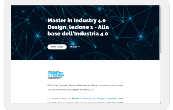 Accedi subito alla prima lezione del Master in Industry 4.0 Design!